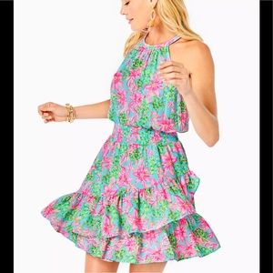 Lilly Pulitzer Pink and Green Floral Dress